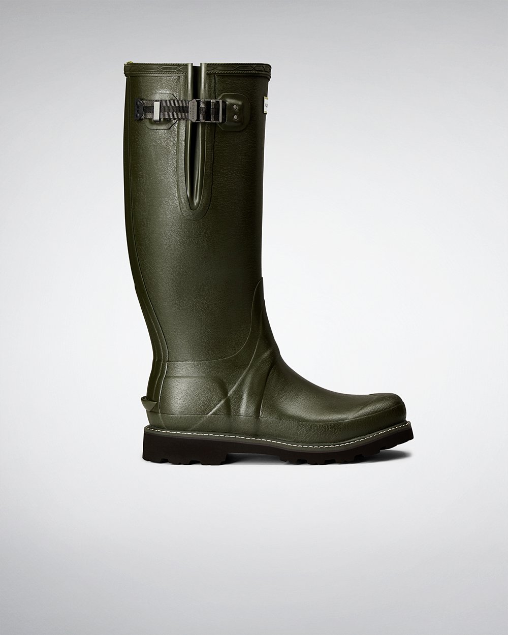 Bottes Hautes de Pluie Hunter Balmoral Side Adjustable Homme Vert Foncé Olive LTDVCRS-50